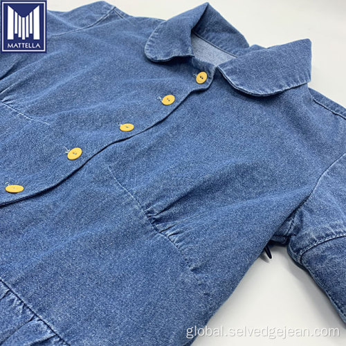 Cotton Spandex Denim Fabric For Shirts Vintage organic cotton denim clothes women long dress Manufactory